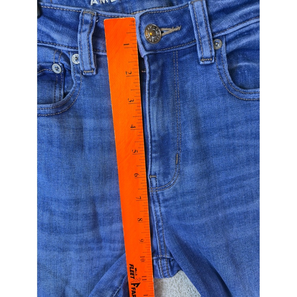 American Eagle Super Hi-Rise Flare Jeans Women 2 (26x30) Blue Next Level Stretch - Picture 7 of 9